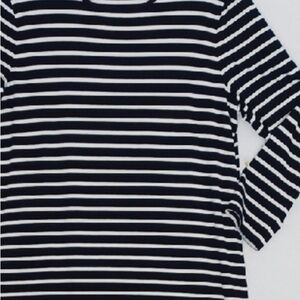 Chico's Black and White Striped Long Sleeve MAXI Dress